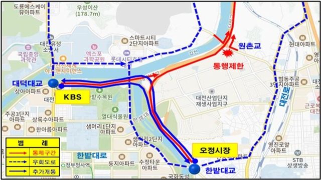 KBS방송국∼오정시장 구간 우회로 개방
