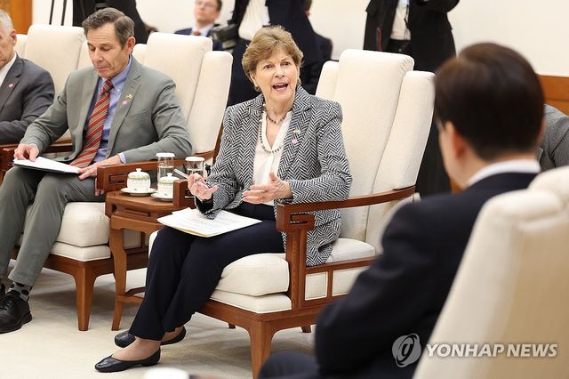 대표 발언하는 진 섀힌 의원