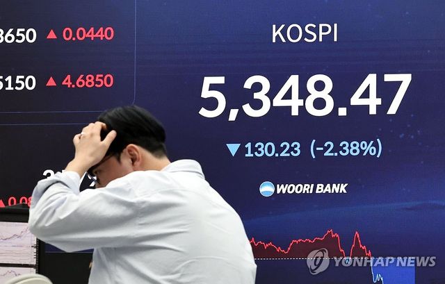 코스피, 트럼프 강경 발언으로 장중 하락 전환