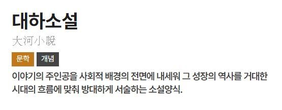 '대하소설' 정의