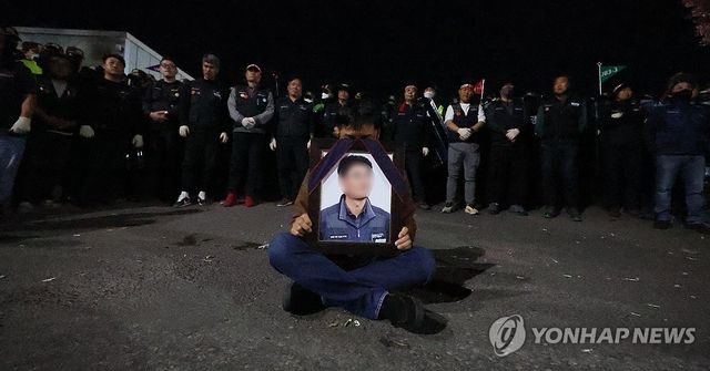 사망 조합원 영정