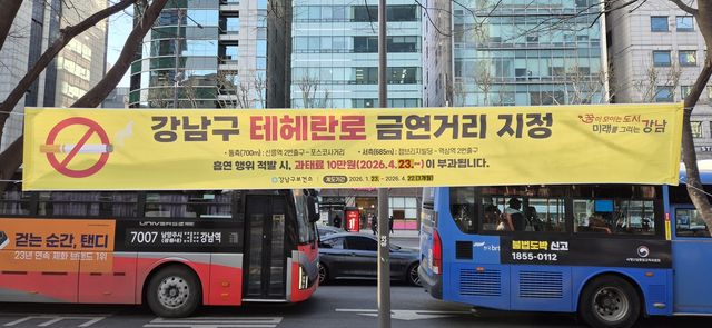 테헤란로 금연거리 현수막