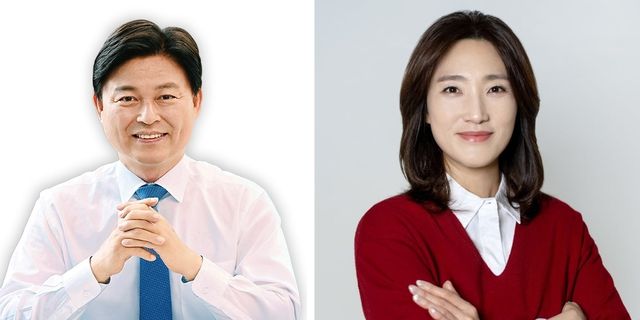 부천시장 민주당 조용익(왼쪽) 후보와 국민의힘 곽내경 후보