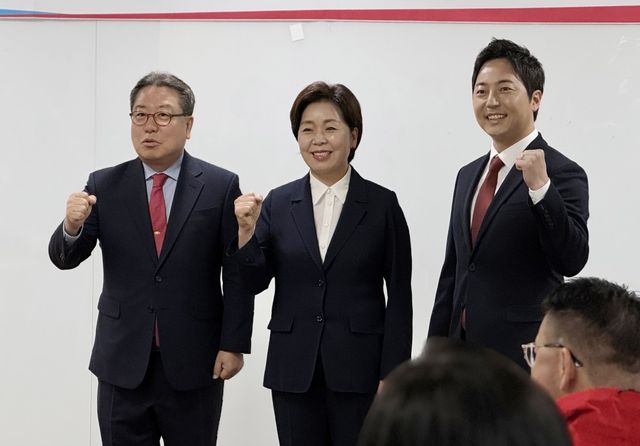 국민의힘 조광한, 양향자, 이성배(왼쪽부터) 도지사 예비후보