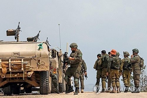 레바논 국경 인근에서 순찰중인 이스라엘군 병사들