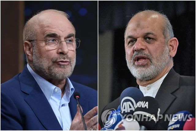 갈리바프 의장(왼쪽)과 바히디 사령관