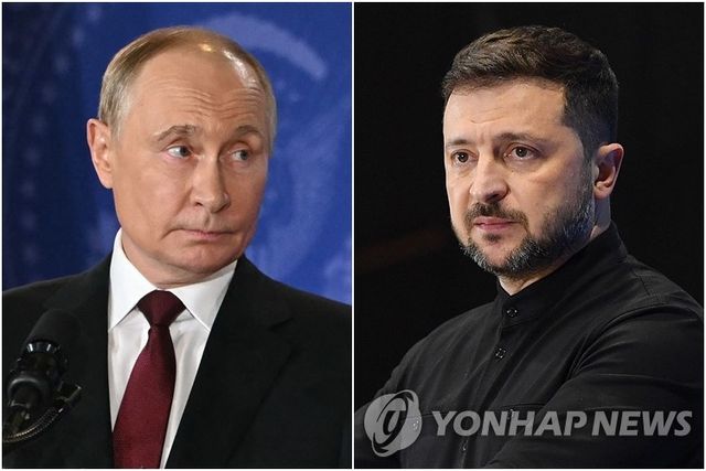 푸틴 러시아 대통령(왼쪽)과 젤렌스키 우크라이나 대통령