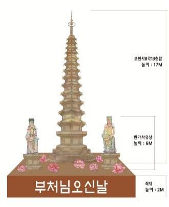'평화와 화합의 묘향산 보현사 8각 13층탑 등(燈)' 이미지