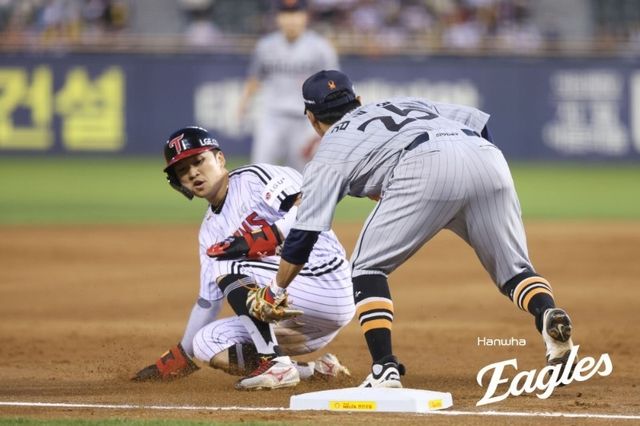 22일 한화-LG전에서의 한화 수비