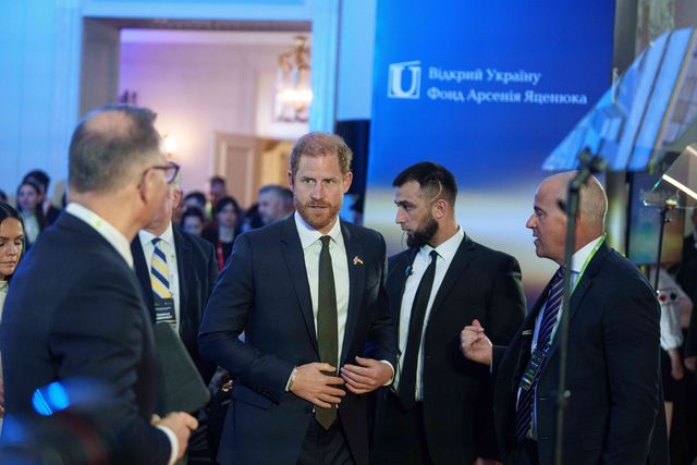 키이우에서 열린 안보 포럼에 참석한 해리 왕자 