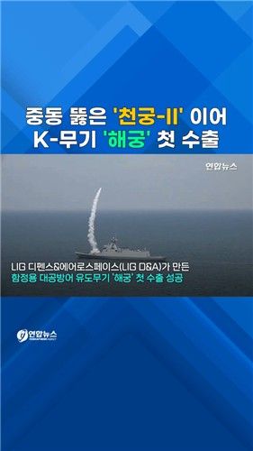 [쇼츠] 함대공미사일 '해궁' 첫 수출…1천400억원 규모 - 2