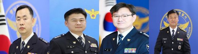 충남청 류근실·서창선·이권수·조상규 경정(왼쪽부터)