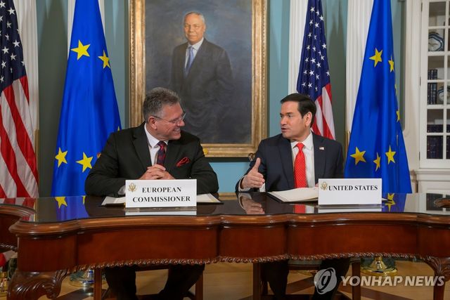 미 국무장관과 EU 통상경제안보 집행위원 회동