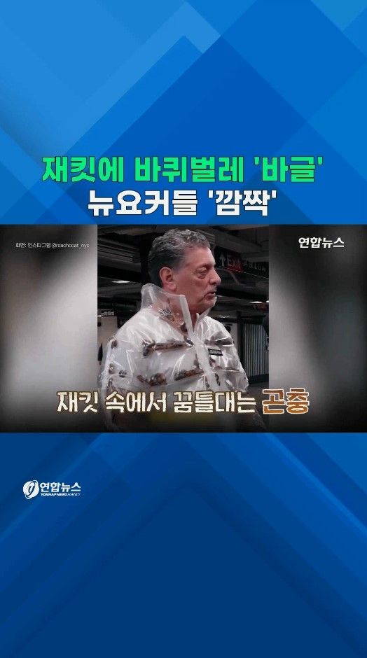 [쇼츠] 투명 재킷에 바퀴벌레 '바글'…엽기패션에 뉴욕 지하철 '발칵' - 2