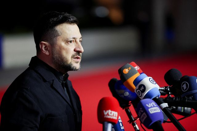 EU 정상회의에 참석한 볼로디미르 젤렌스키 우크라이나 대통령 