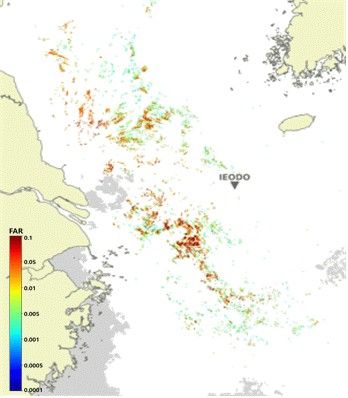 괭생이모자반 탐지 분포도