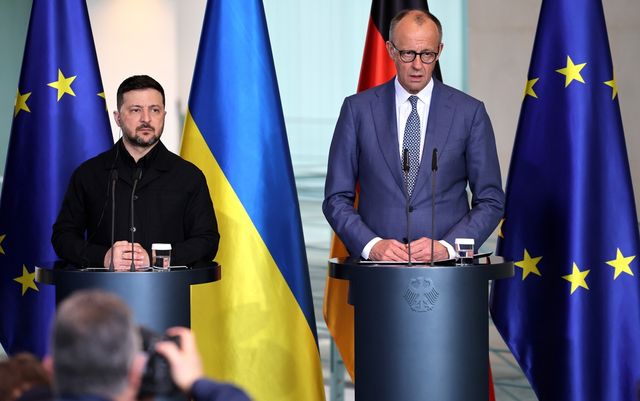 볼로디미르 젤렌스키 우크라이나 대통령과 메르츠 총리 