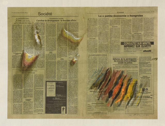 물방울 Waterdrops, 1987, 신문지에 아크릴릭