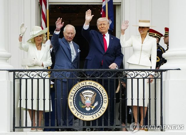 찰스 3세 영국 국왕 부부와 트럼프 대통령 부부
