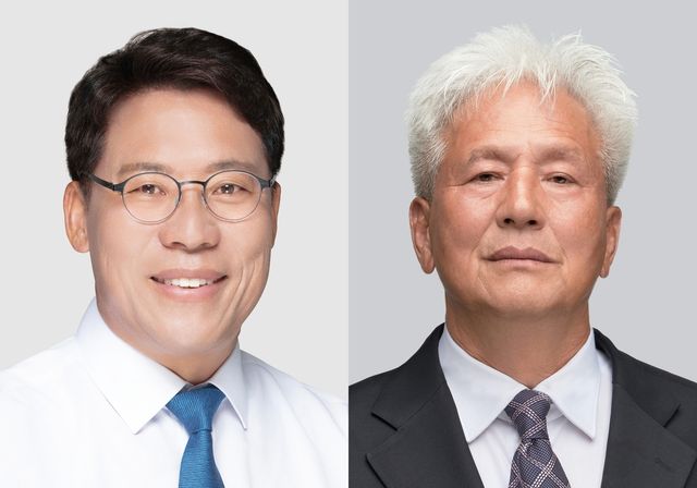 단일화에 나서는 혁신당 박웅도(왼쪽)·무소속 이성로 곡성군수 예비후보