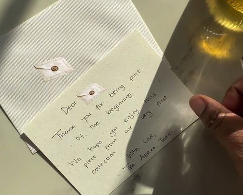 첫 주문 고객에게 보낸 손 글씨 감사 카드 [본인 제공]