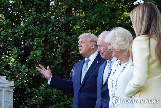 도널드 트럼프 대통령 부부와 찰스3세 국왕 부부