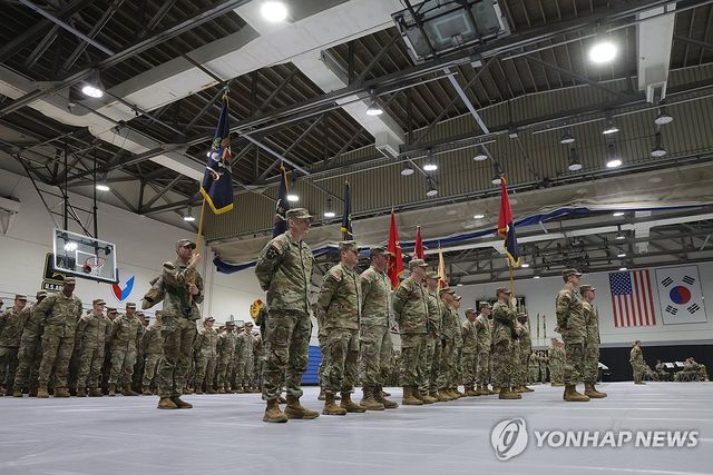 주한미군 순환배치 부대 임무 교대식