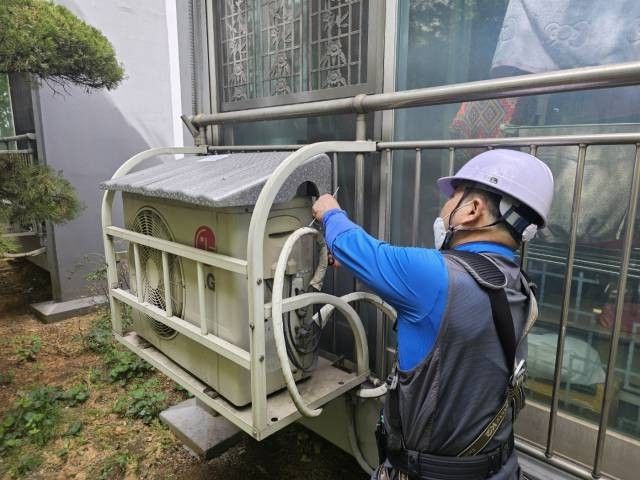 에어컨 실외기 차양막 설치