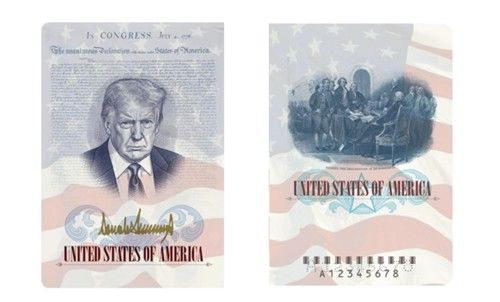 트럼프 얼굴이 커버 안쪽에 새겨지는 미국 '한정판 여권'