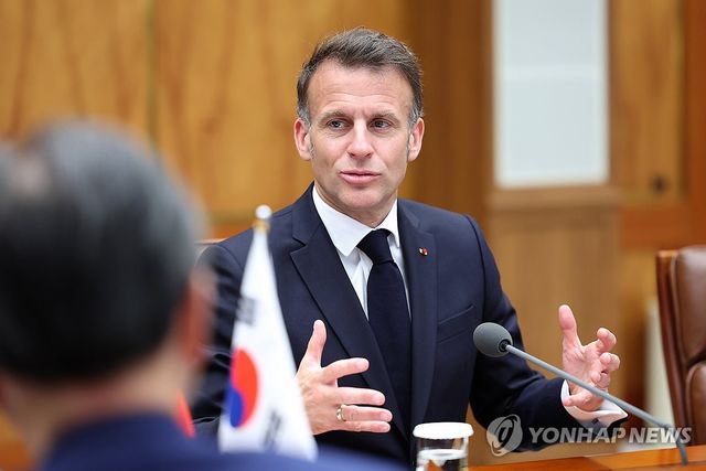 마크롱 대통령, 한-프랑스 정상회담 발언