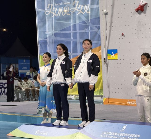 시상대에 오른 정지민-성한아름