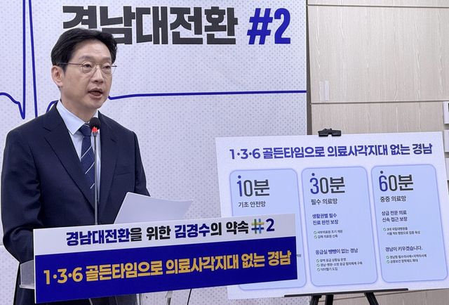 김경수 '의료사각지대 없는 경남' 의료대전환 공약 발표