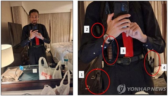 만찬장 총격범이 호텔 방에서 촬영한 셀카 사진