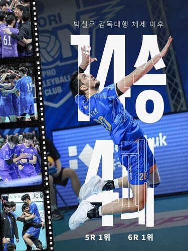 박철우 감독대행 취임 후 우리카드 성적