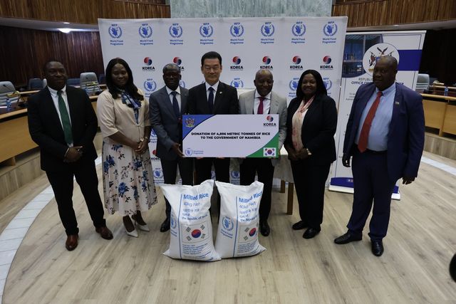 2026년 3월 나미비아서 열린 한국 쌀 전달식 참석자들