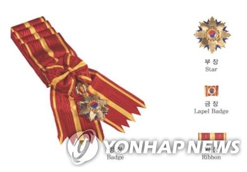 건국훈장 대한민국장. 정장, 부장, 금장, 약장 구성