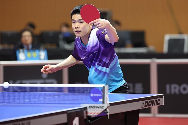 종별탁구선수권에 나선 임유노의 경기 장면