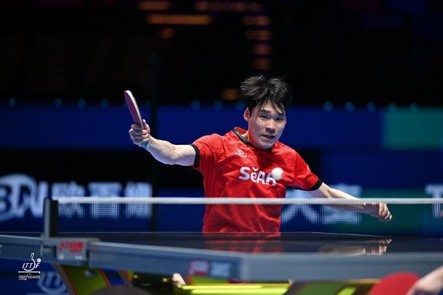 남자 월드컵에 나선 장우진의 경기 장면