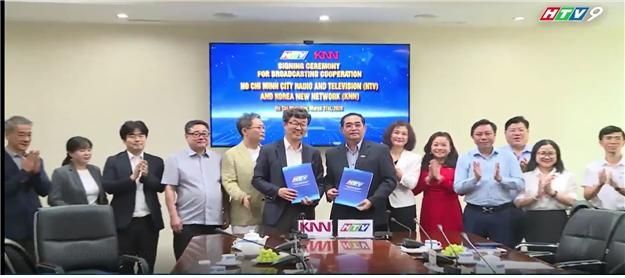 호찌민 TV와 방송 협력 계약 체결한 KNN