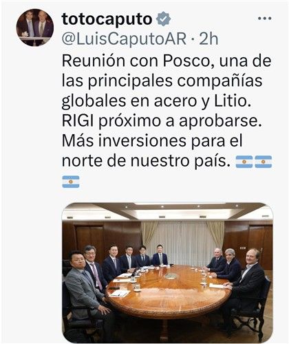 루이스 카푸토 아르헨티나 경제장관과 포스코 관계자