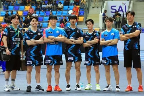 작년 탁구 아시아선수권에 출전한 한국 남자 대표팀 