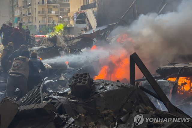 이스라엘의 공격을 받은 레바논 베이루트