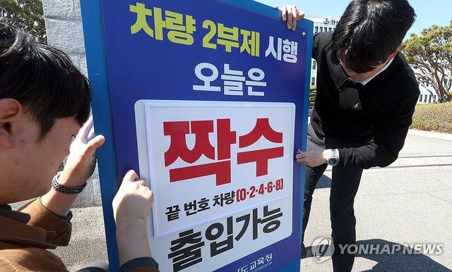 공공기관 승용차 2부제 8일 시행