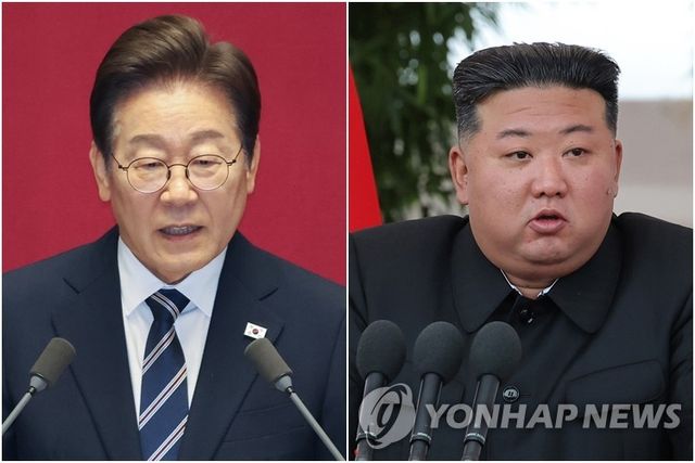이재명 대통령(왼쪽)과 김정은 북한 국무위원장