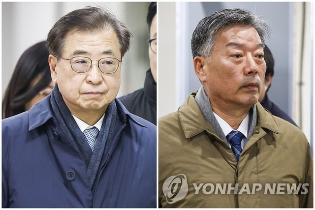 서훈 전 안보실장(왼쪽)과 김홍희 전 해양경찰청장