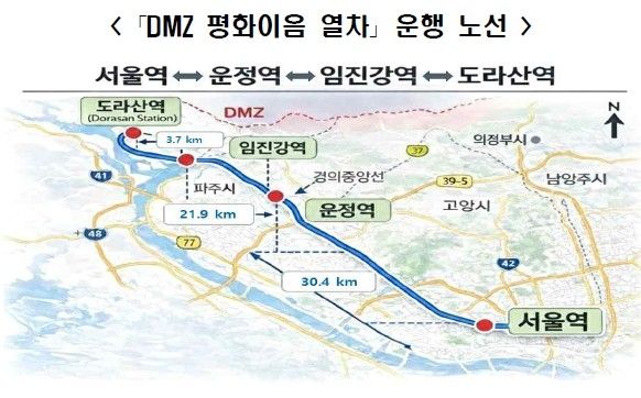 DMZ 평화이음 열차 운행 노선