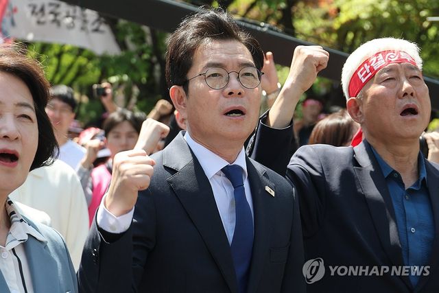 전국노동자대회 참석한 정원오 후보