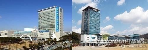 광주시청·시의회(왼쪽)과 전남도청·도의회