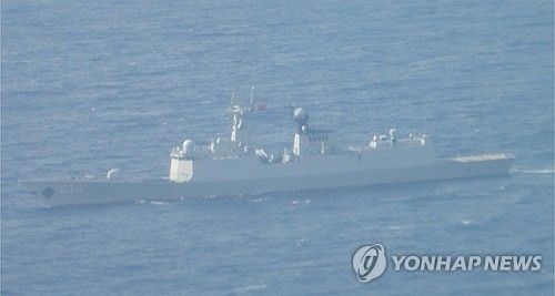펑후열도 서남부 해역에 진입한 중국군 호위함