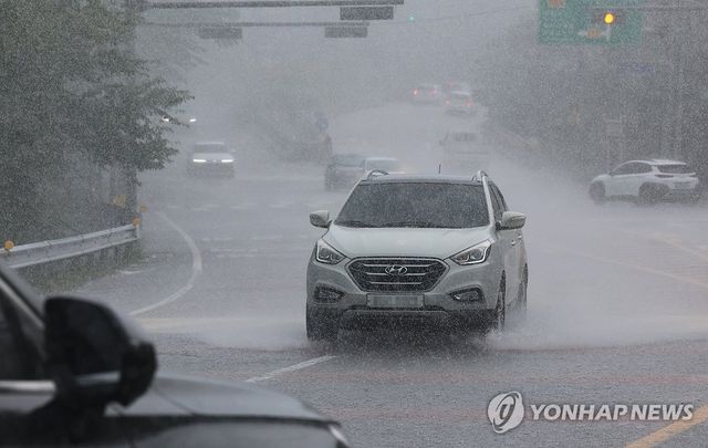 비 쏟아지는 제주
